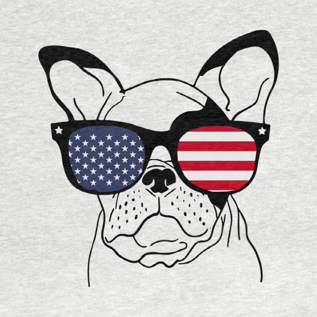 French Bulldog USA American Flag Sunglasses by UNDERGROUNDROOTS